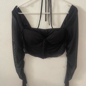 Shein off the shoulder corset top